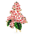 Colorful Lilac Flower Spray Brooch — Red