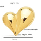 Polished Asymmetric Heart Brooch — dimensions