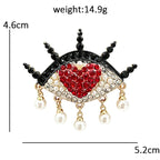 Heart Eye with Pearl-Look-Accent Drops Brooch
