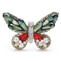 Faceted Butterfly with Pearl-Look Tips Brooch