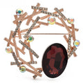 Geometric Branch Wreath with Faceted Oval Brooch product variant photo
