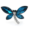Faceted Wing Dragonfly Brooch — Blue