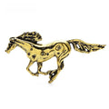 Vintage Racing Horse Brooch — Gold