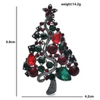 Faceted Christmas Tree Brooch dimensions and weight