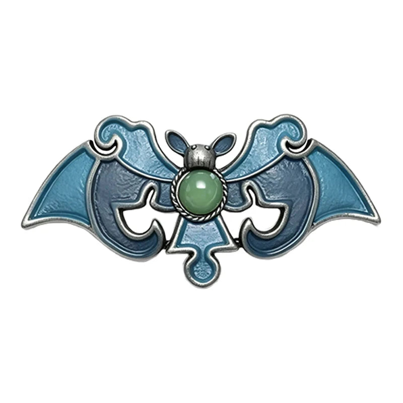 Ornate Bat with Openwork Wings Brooch original white background product photo