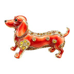 Floral Patterned Dachshund Brooch original white background product photo