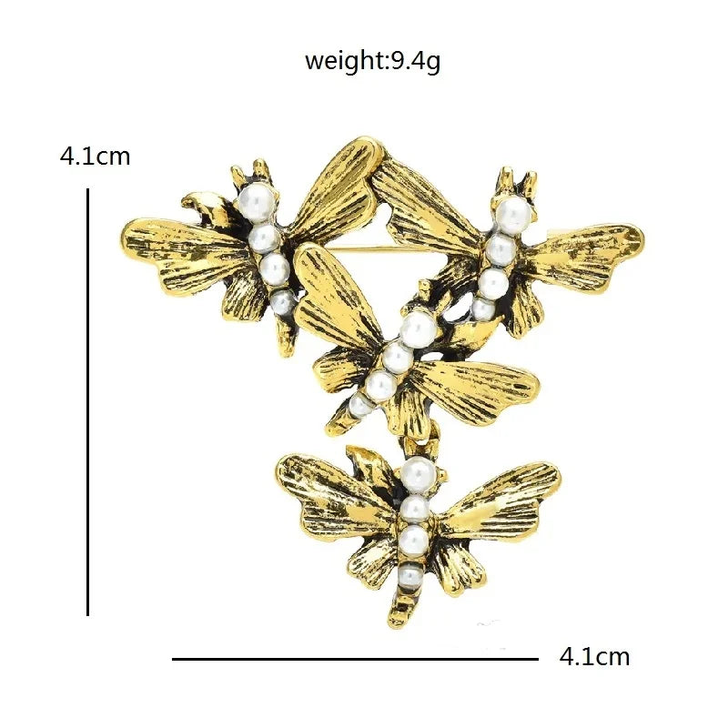 Enamel Botanical and Animal Motif Brooch