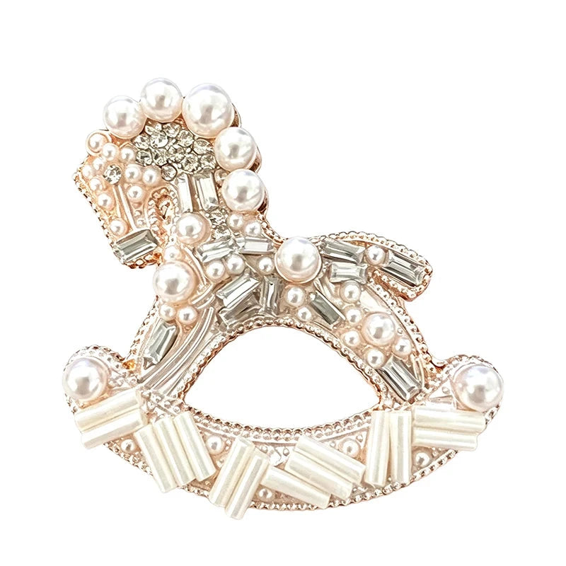 Jeweled Rocking Horse Brooch original white background product photo