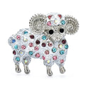 Ram with Multicolor Rhinestones Brooch original white background product photo