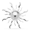 Wavy Ray Sun Stainless Steel Brooch — Silver