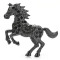 Jeweled Galloping Horse Brooch — Black