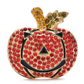 Rhinestone Jack-o'-Lantern Pumpkin Brooch — Jeweled Pumpkin
