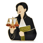 Enamel Lawyer with Balance Scales Brooch — Lawyer with Scales