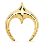 Polished Star and Crescent Moon Brooch — Gold