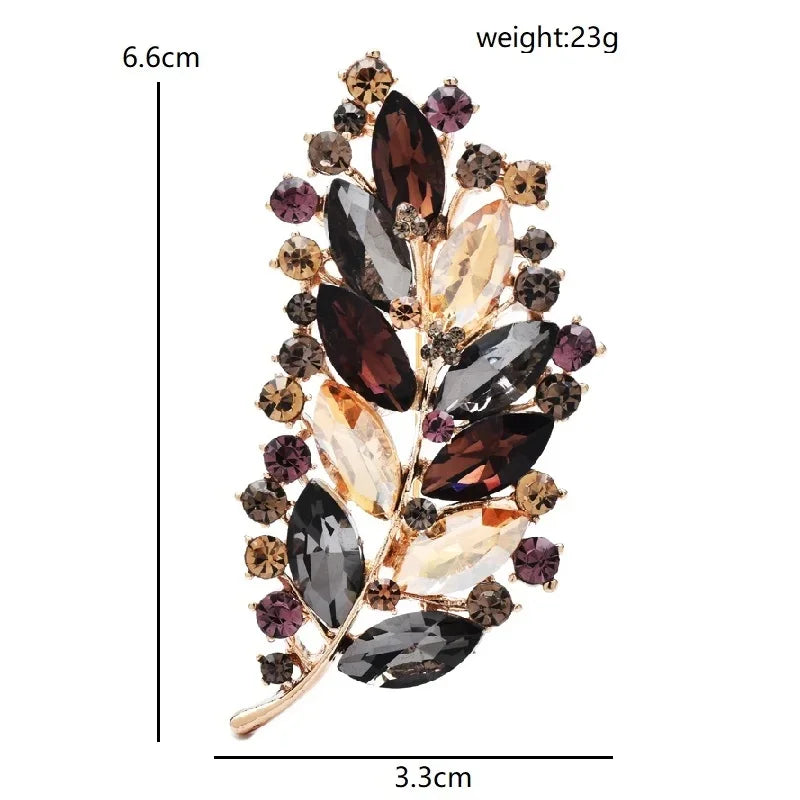 Jeweled Nature and Symbol Motif Brooch