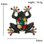 Jeweled Frog with Multicolor Accents Brooch — dimensions