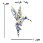 Patterned Hummingbird in Flight Brooch