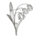 Lily of the Valley with Pearl-Look Flowers Brooch — Silver