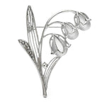Lily of the Valley with Pearl-Look Flowers Brooch — Silver