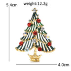Enamel Christmas Tree with Jeweled Garlands Brooch