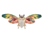 Patterned Enamel Winged Insect Brooch — Multicolor