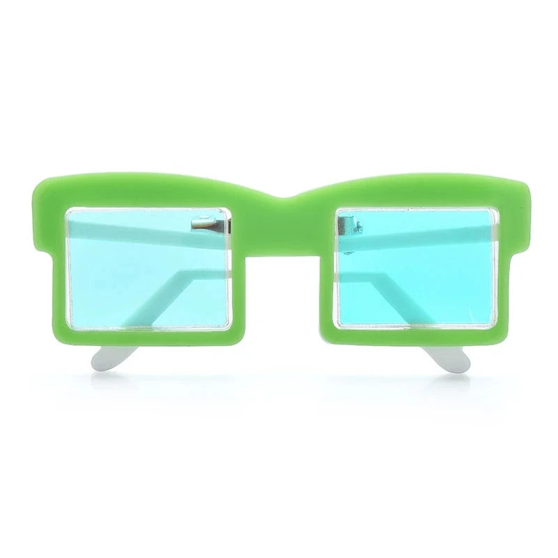 Colorful Acrylic Sunglasses Brooch — Green