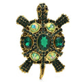Vintage Jeweled Turtle with Oval Shell Brooch product variant photo