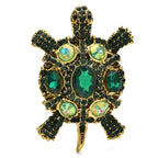 Vintage Jeweled Turtle with Oval Shell Brooch product variant photo