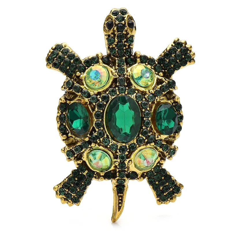 Vintage Jeweled Turtle with Oval Shell Brooch product variant photo