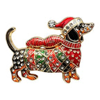 Christmas Dachshund in Festive Sweater Brooch original white background variant photo