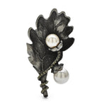 Vintage-Style Leaf with Pearl-Look Drops Brooch original variant product photo