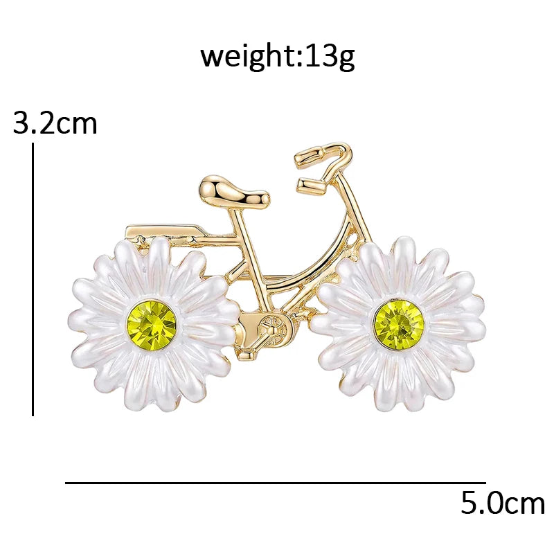 Flower Wheel Bicycle Brooch