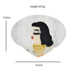 Acrylic Portrait with Layered Necklace Brooch — dimensions