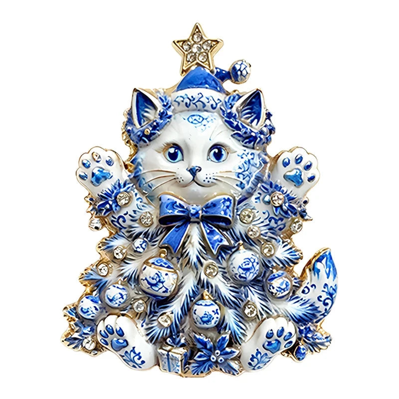 Christmas Tree Costume Kitten Brooch original white background product photo