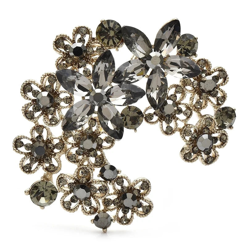Faceted Floral Crescent Brooch product variant photo