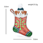 Mouse in Enamel Christmas Stocking Brooch dimensions and weight