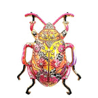 Floral Patterned Beetle Brooch original white background product photo