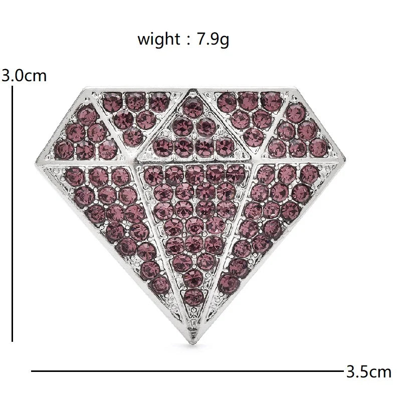 Rhinestone Diamond Silhouette Brooch — dimensions