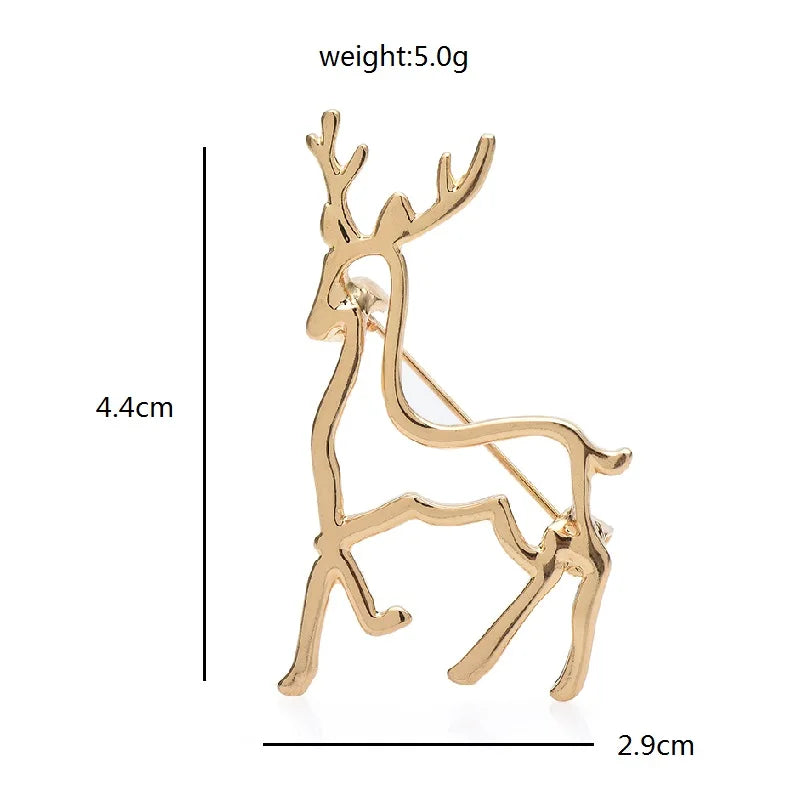 Minimalist Openwork Antler Deer Brooch