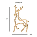 Minimalist Openwork Antler Deer Brooch