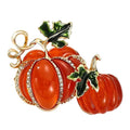 Pumpkin Pair with Rhinestones Brooch original white background product photo