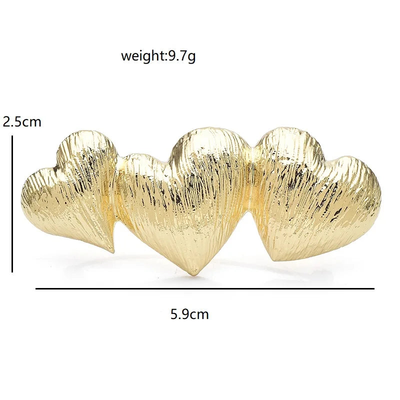 Textured Triple Heart Brooch — dimensions