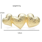 Textured Triple Heart Brooch — dimensions