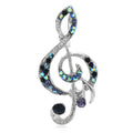 Rhinestone Treble Clef Brooch