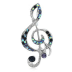 Rhinestone Treble Clef Brooch