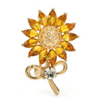 Sparkling Sunflower with Ribbon Stem Brooch original white background product photo