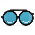 Acrylic Round Sunglasses Brooch — Blue
