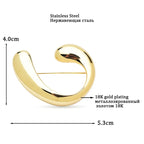 Polished Open Curve Brooch — product view