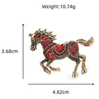 Jeweled Galloping Horse Brooch — dimensions