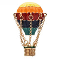 Rainbow Enamel Hot Air Balloon with Hanging Basket Brooch product variant photo